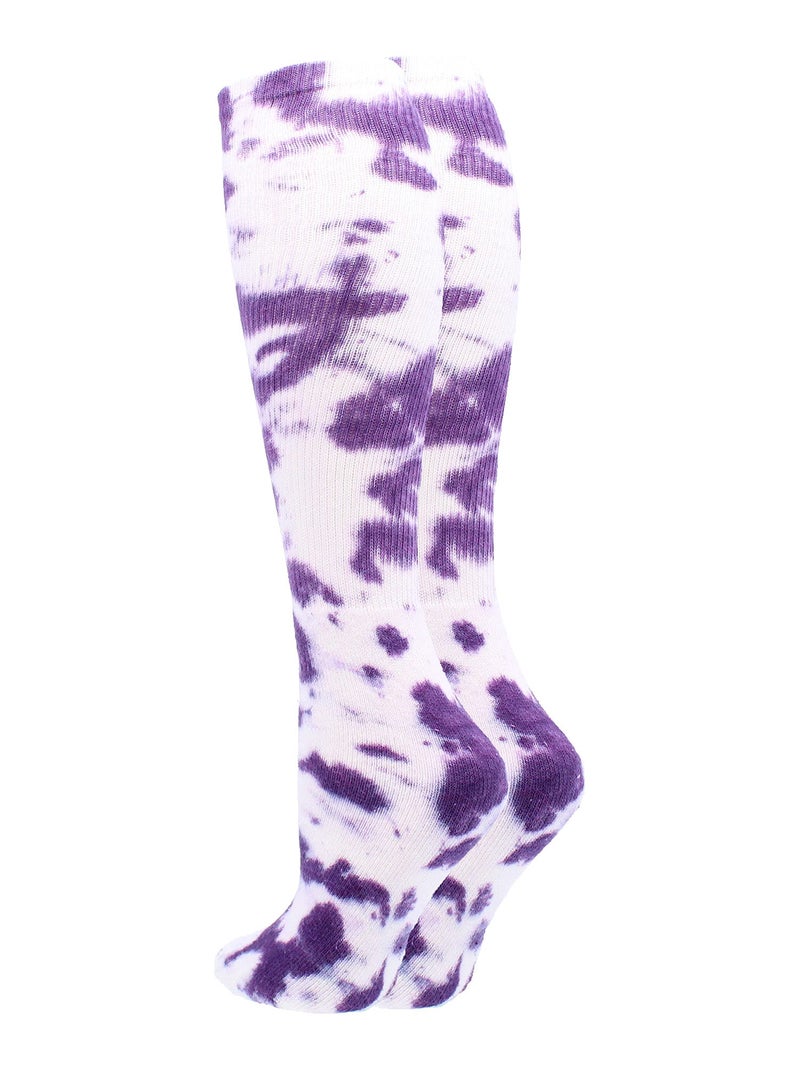 TCK Tie Dye Multisport Tube Socks (Purple/White, Small) - Image 2